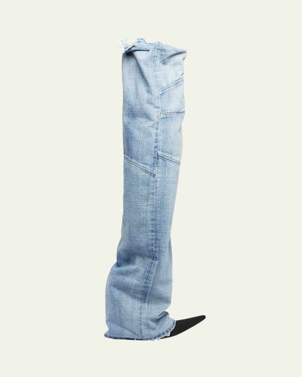 Flex Denim Thigh-High Boots